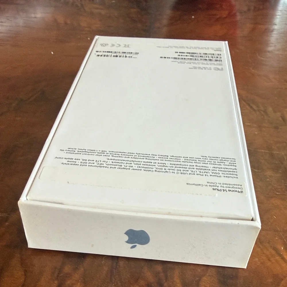iPhone 14 Plus Box – Original Apple Packaging – 14+ Retail Box Only – No Phone
